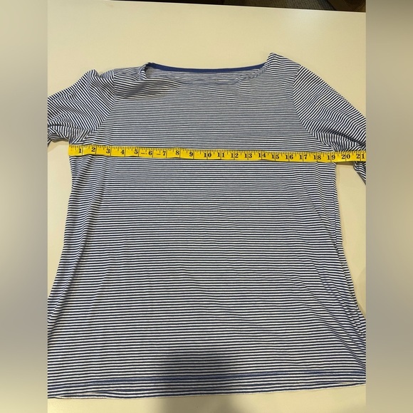 Talbots Blue Striped 3/4 Sleeve Women's Top Size Medium - Picture 5 of 7